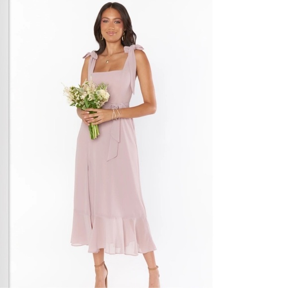 Show Me Your Mumu Claire Square Neck Midi Dress Chiffon - Picture 4 of 15